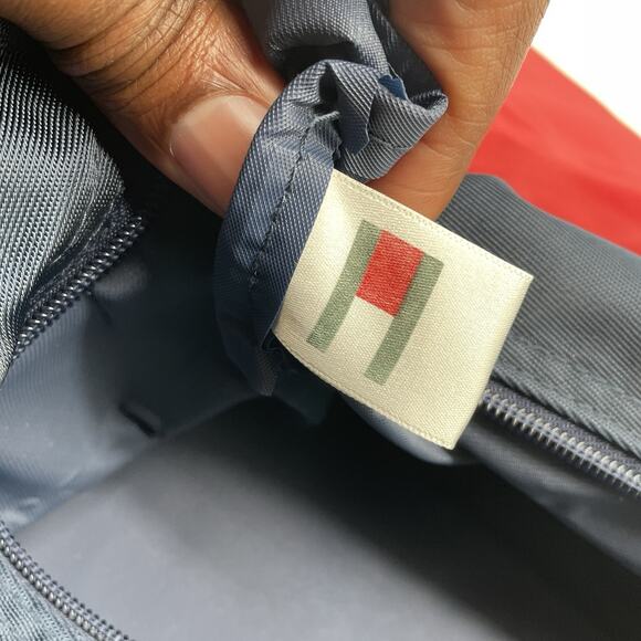 Vintage 90s Tommy Hilfiger Navy Red Messenger Bag Embroidered Logo - Picture 5 of 10